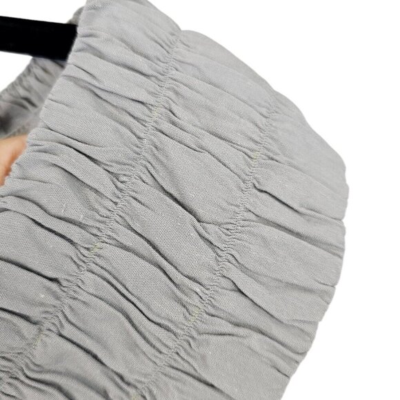 MATTHILDUR Womens Linen Blend Off Shoulder Lined Blouse, Tunic, Grey Size 1 - Picture 6 of 12